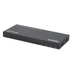 Manhattan 4K 4-Port HDMI Multiviewer Switch, Switch with Four Inputs on One Display, 4k@30Hz, Multiple Viewing Options Including Picture-in-Picture and Dual/Quad Screen, Push Button or Remote Control, 3.5mm and Toslink Audio, Black