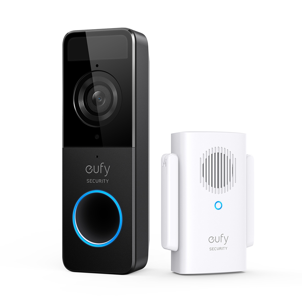 Image of Eufy Security, Wi-Fi Video Doorbell Kit, White, 1080p-Grade...