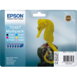 Epson C13T04874010|T0487 Ink cartridge multi pack Bk,C,M,Y,LC,LM 630pg + 5x430pg, 6x13ml Pack=6 for Epson Stylus Photo R 300