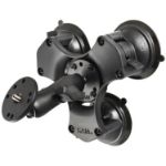 RAM Mounts Twist-Lock Triple Suction Mount with Round Plate and 1/4"-20 Stud
