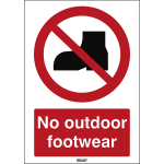 Brady ISO Safety Sign - No outdoor footwear, 210.00 mm (W) x 297.00 mm (H)
