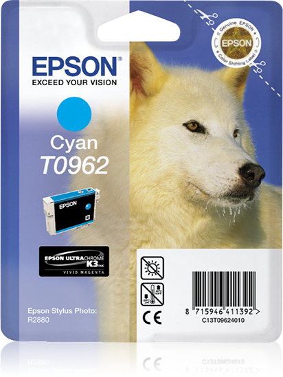 Image of Epson C13T09624010/T0962 Ink cartridge cyan, 1.51K pages 11.4ml...