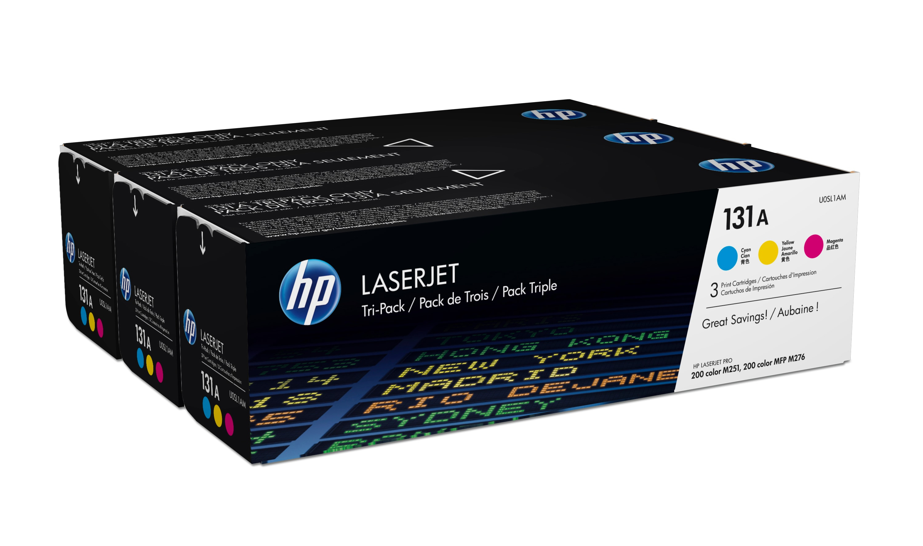 Image of HP U0SL1AM/131A Toner cartridge Rainbow-Kit (c,m,y), 3x1.8K pages...