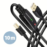 Axagon ADR-210B USB 2.0 A-M -> B-M active connecting/repeater cable 10m - Kabel - Digital/Daten USB cable USB A USB B Black