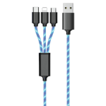 2GO 797315 USB-kabel 1,5 m USB B USB C/Micro-USB B/Lightning Zwart, Blauw