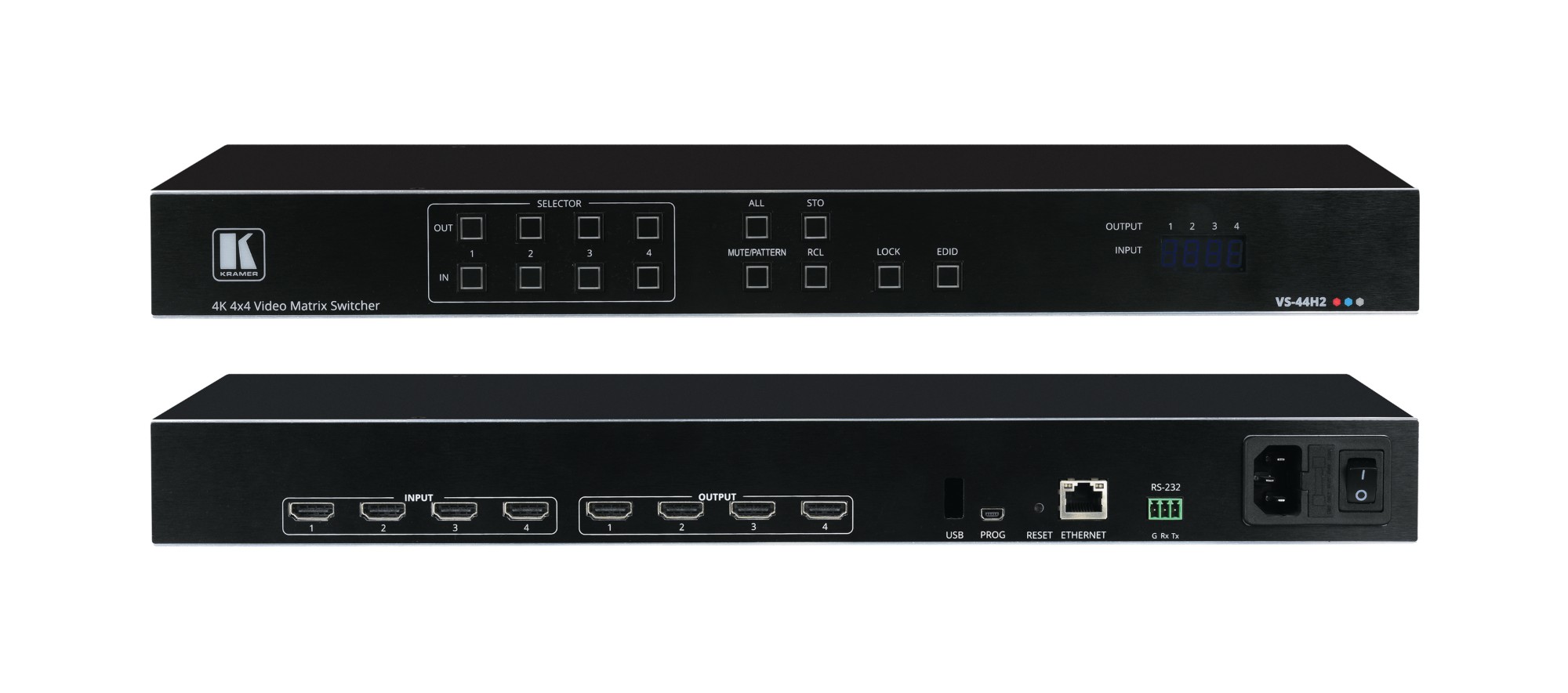 VS-44H2 AV matrix switcher Built-in display