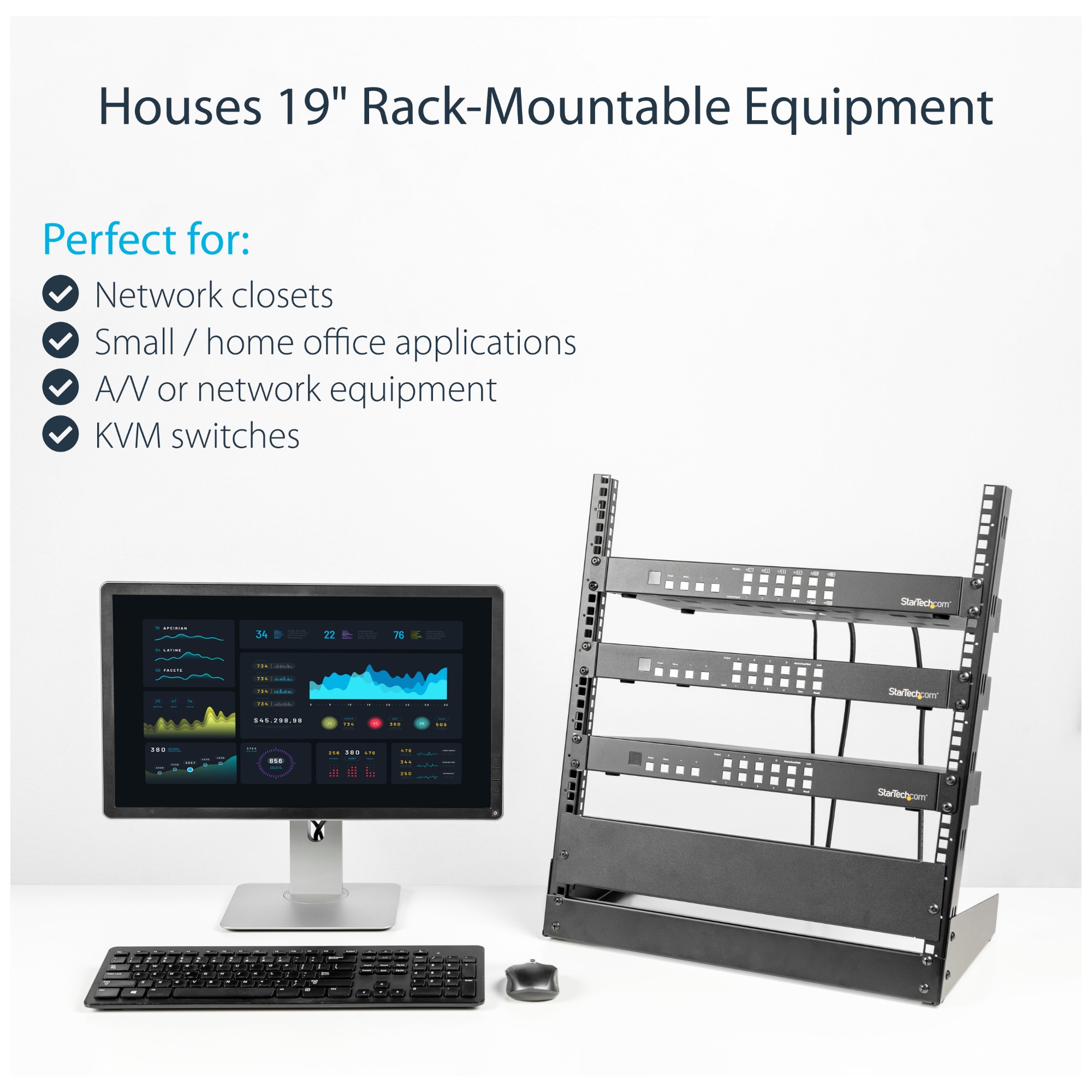 StarTech.com 12U 19in Desktop Open Frame 2 Post Rack