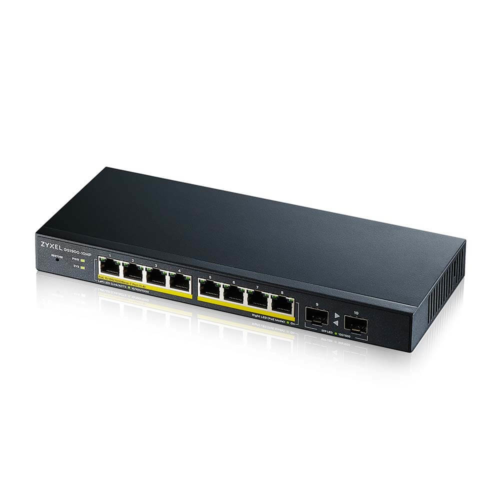 Image of Zyxel GS1900-10HP Managed L2 Gigabit Ethernet (10/100/1000) Power...