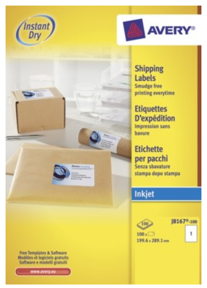 Image of Avery J8167-100 self-adhesive label White 100 pc(s)