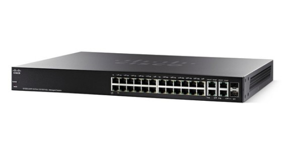 Image of Cisco SF350-24P Managed L2/L3 Fast Ethernet (10/100) Power over...