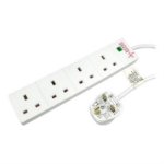 TARGET 5m 4 Gang Surge Protected LED Indicator UK Mains Extension - White