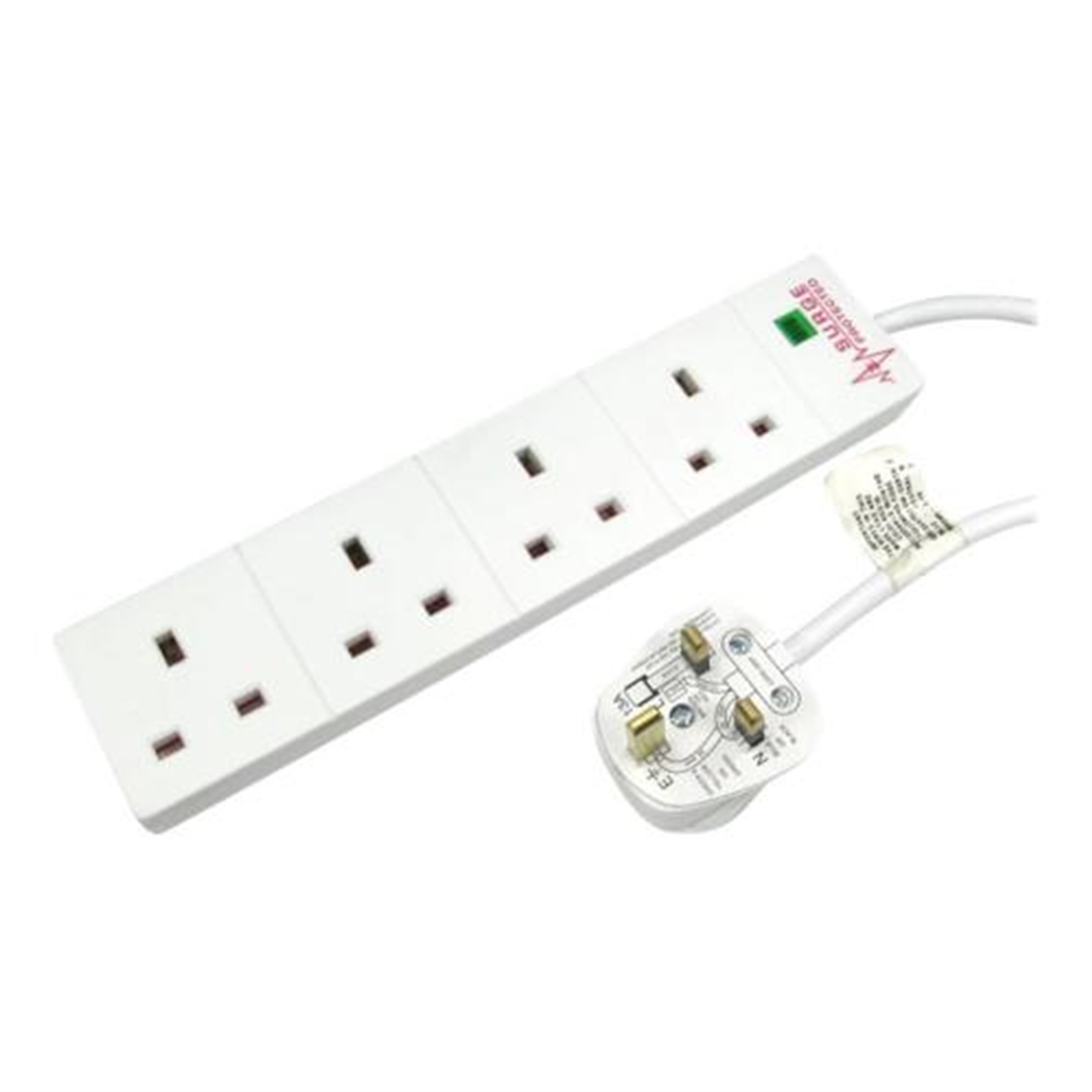 Image of NEWLINK 4 Gang White Power Extension Non-Surge Protected 5m Cable