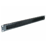 Cablenet 1u Brush Letterbox Cable Tidy Panel Black