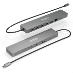 Plugable Technologies 11-in-1 USB-C Hub 100W Pass-through, Dual Monitor with 4K 60Hz HDMI