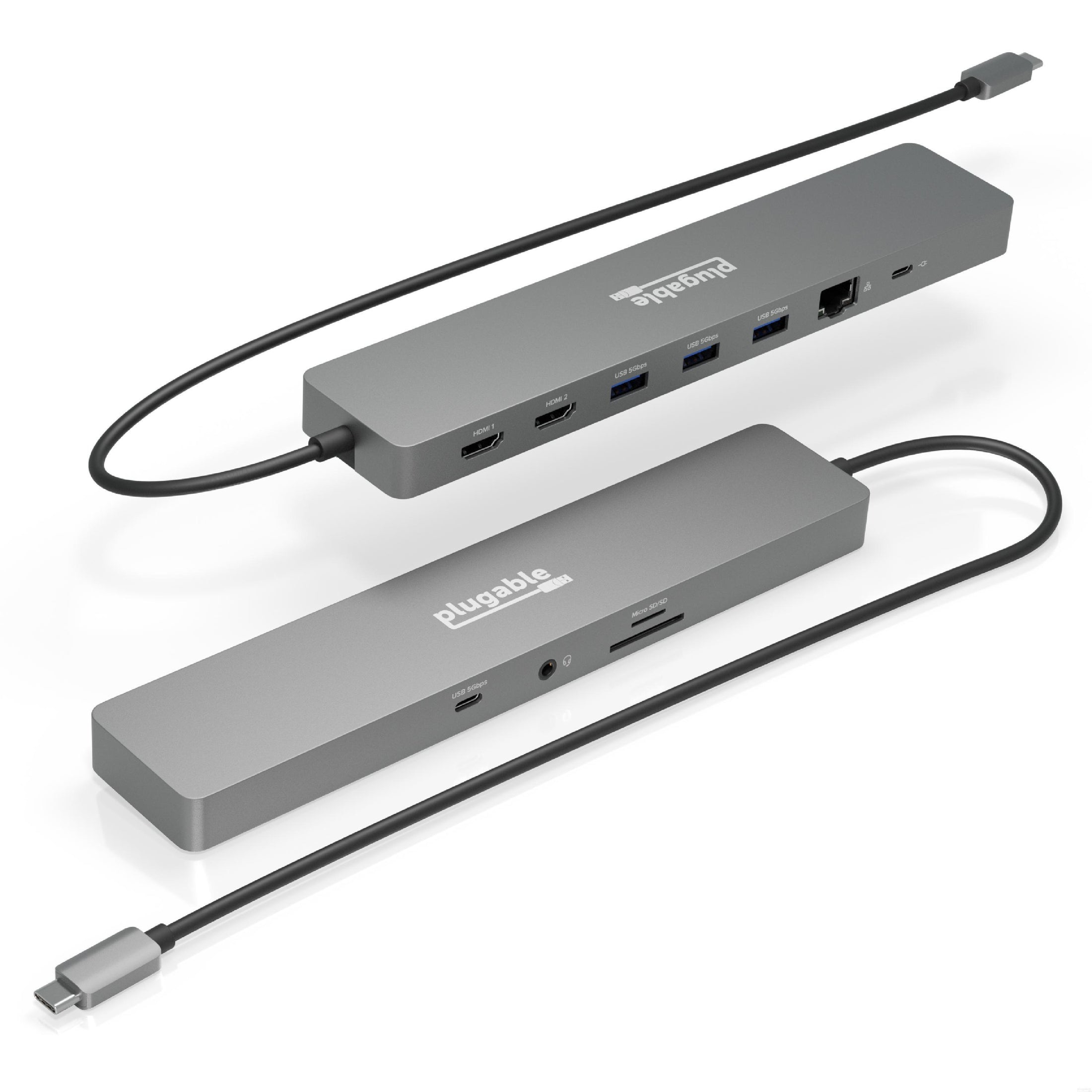 Image of Plugable Technologies 11-in-1 USB-C Hub 100W Pass-through, Dual...