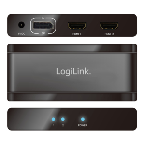 Image of LogiLink CV0093 video splitter DisplayPort 2x HDMI