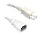 FDL 1M IEC C14 PLUG TO C5 (CLOVER LEAF) SOCKET - 1.0mm / WHITE