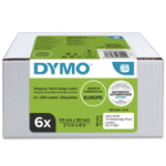 Dymo 2093092 DirectLabel-etikettes white 101mm x 54mm Pack=6 for Labelwriter 4 XL/ 450 Duo/ Series/ Turbo/ Twin Turbo