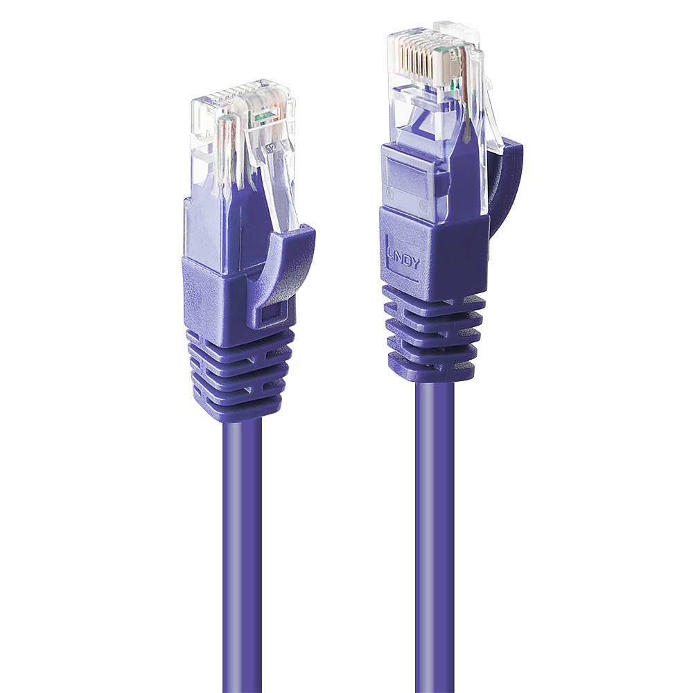 Photos - Cable (video, audio, USB) Lindy 2m CAT6 U/UTP Network Cable, Purple 48123 