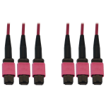 Tripp Lite N858B-38M-3X8MG 40/100G Multimode 50/125 OM4 Fiber Optic Cable (3x8F MTP/MPO-PC F/F), LSZH, Magenta, 38 m (124.7 ft.)
