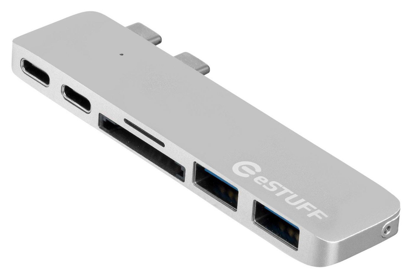 Photos - Card Reader / USB Hub eSTUFF ES84122-SILVER laptop dock/port replicator USB 3.2 Gen 1 (3.1 G 