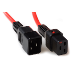 IEC LOCK PC1401 power cable Red 1 m C20 coupler C19 coupler