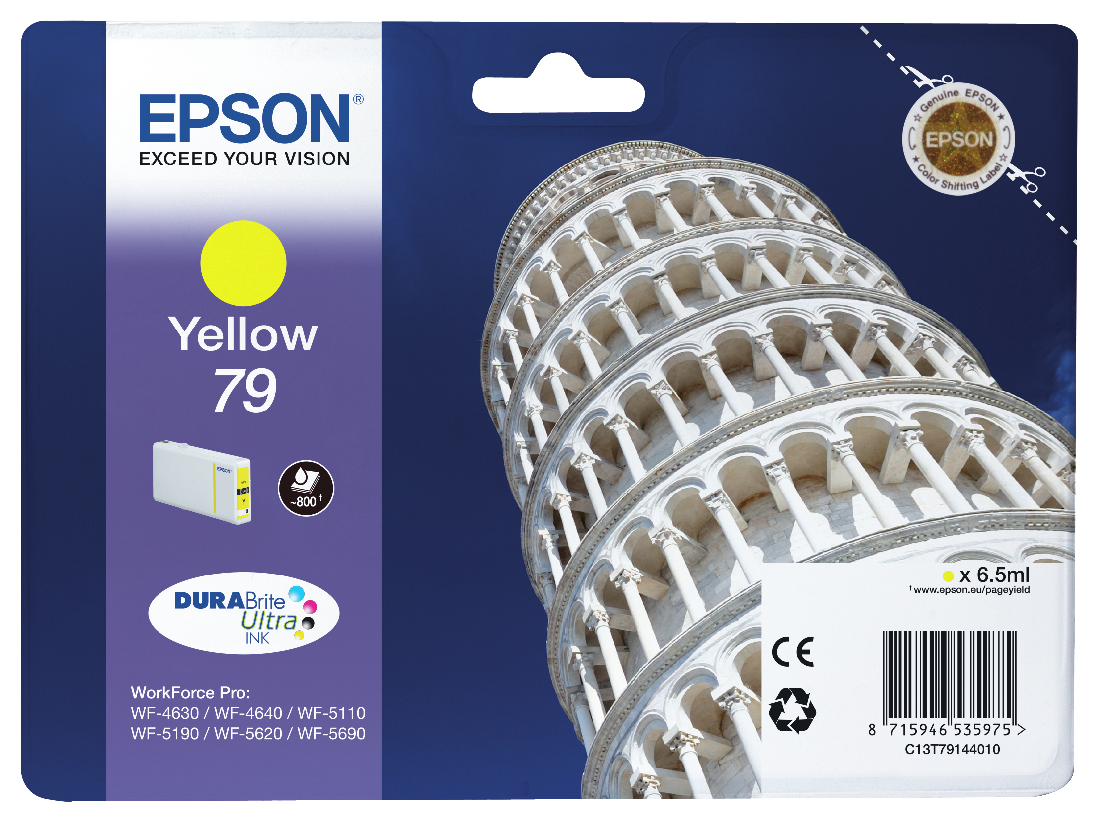 Image of Epson C13T79144010/79 Ink cartridge yellow, 800 pages 6,5ml for...