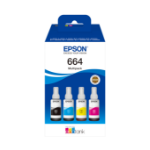 Epson C13T664640/664 Ink bottle multi pack Bk,C,M,Y 70ml 1x4500pg + 3x7500pg Pack=4 for Epson L 300/655