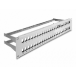 DeLOCK 19″ Keystone Patch Panel 48 port with strain reliefs 2U grey