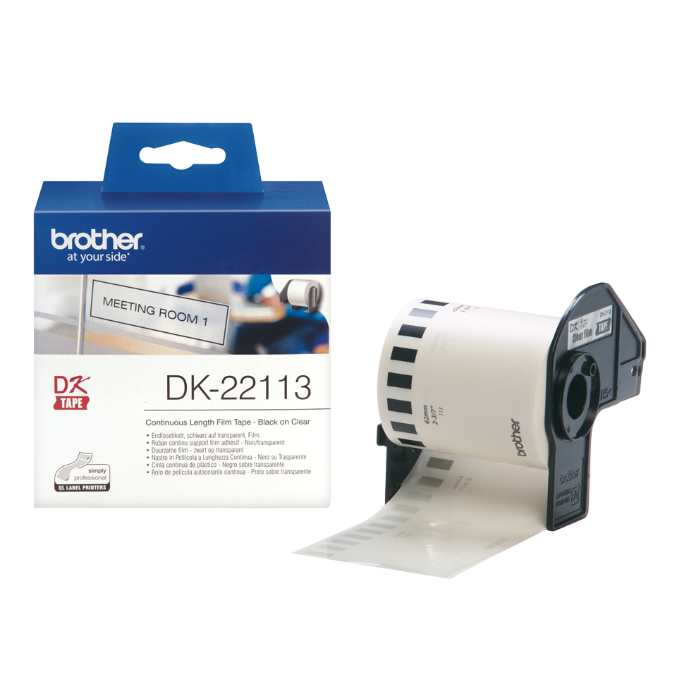 Image of Brother DK-22113 DirectLabel Etikettes Transparent 62mm x 15,24m...