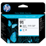 HP 91 matzwarte en cyaan printkop