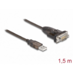 DeLOCK 62645 serial cable Black 1.5 m USB Type-A DB-9