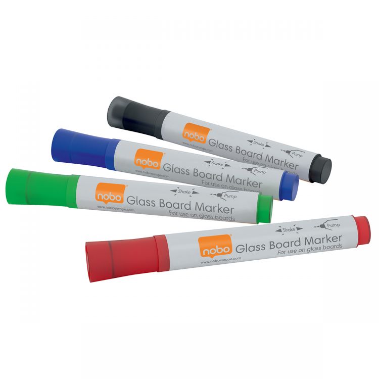 Image of Nobo GLASS WHITEBD MARKER AST PK4