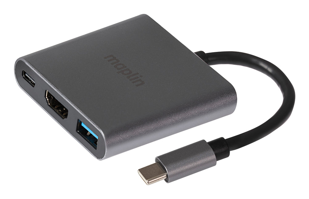 Maplin Usb-C Multiport Hub To Usb-A 3.1 Gen 1 / Hdmi 4K@30Hz / Usb-C 8