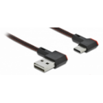 DeLOCK EASY-USB 2.0 Cable Type-A male to USB Type-C™ male angled left / right 2 m black