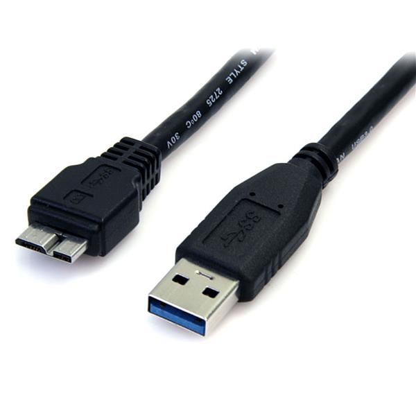 Image of StarTech.com 0.5m (1.5ft) Black SuperSpeed USB 3.0 Cable A to...