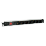 Equip 7-Outlet German Power Distribution Unit with Surge Protection and Switch