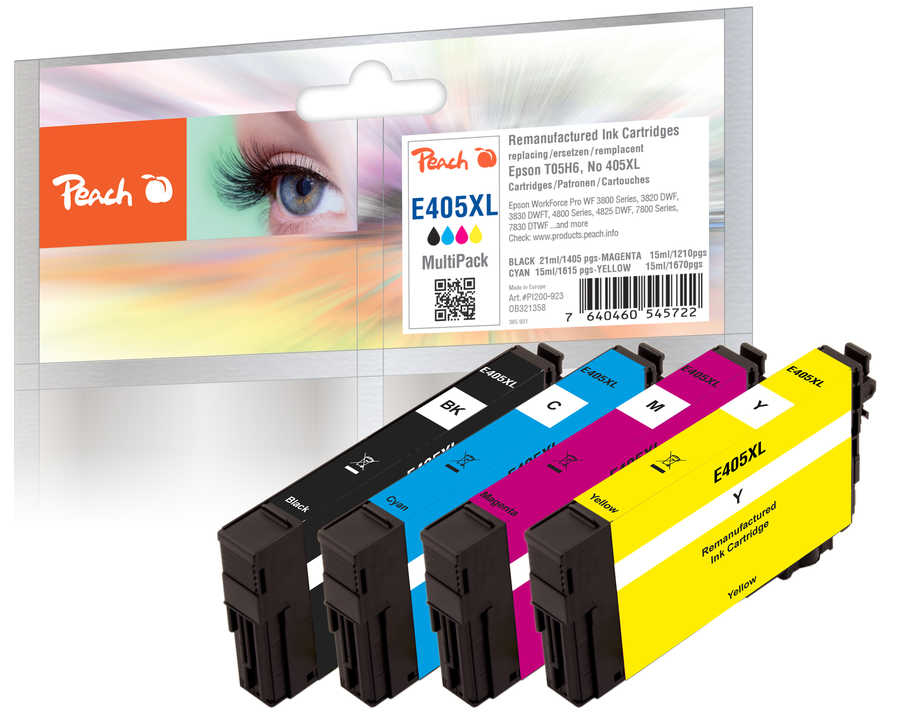 Peach 0F321358 ink cartridge 4 pc(s) Compatible High (XL) Yield Black, Magenta, Yellow, Cyan
