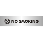 SECO by Stewart Superior SECO Sliding Sign NO SMOKING Reversed Printed Acrylic Door Sign Brushed Aluminium Composite 190 x 45mm - BAC114