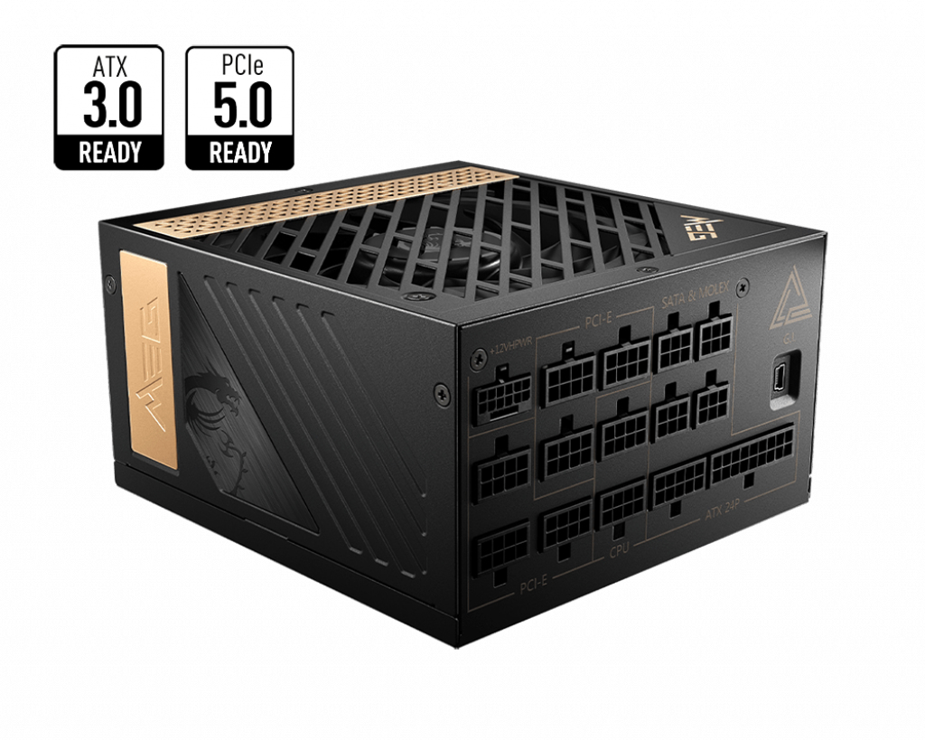 Image of MSI MEG AI1300P PCIE5 power supply unit 1300 W 24-pin ATX ATX Black