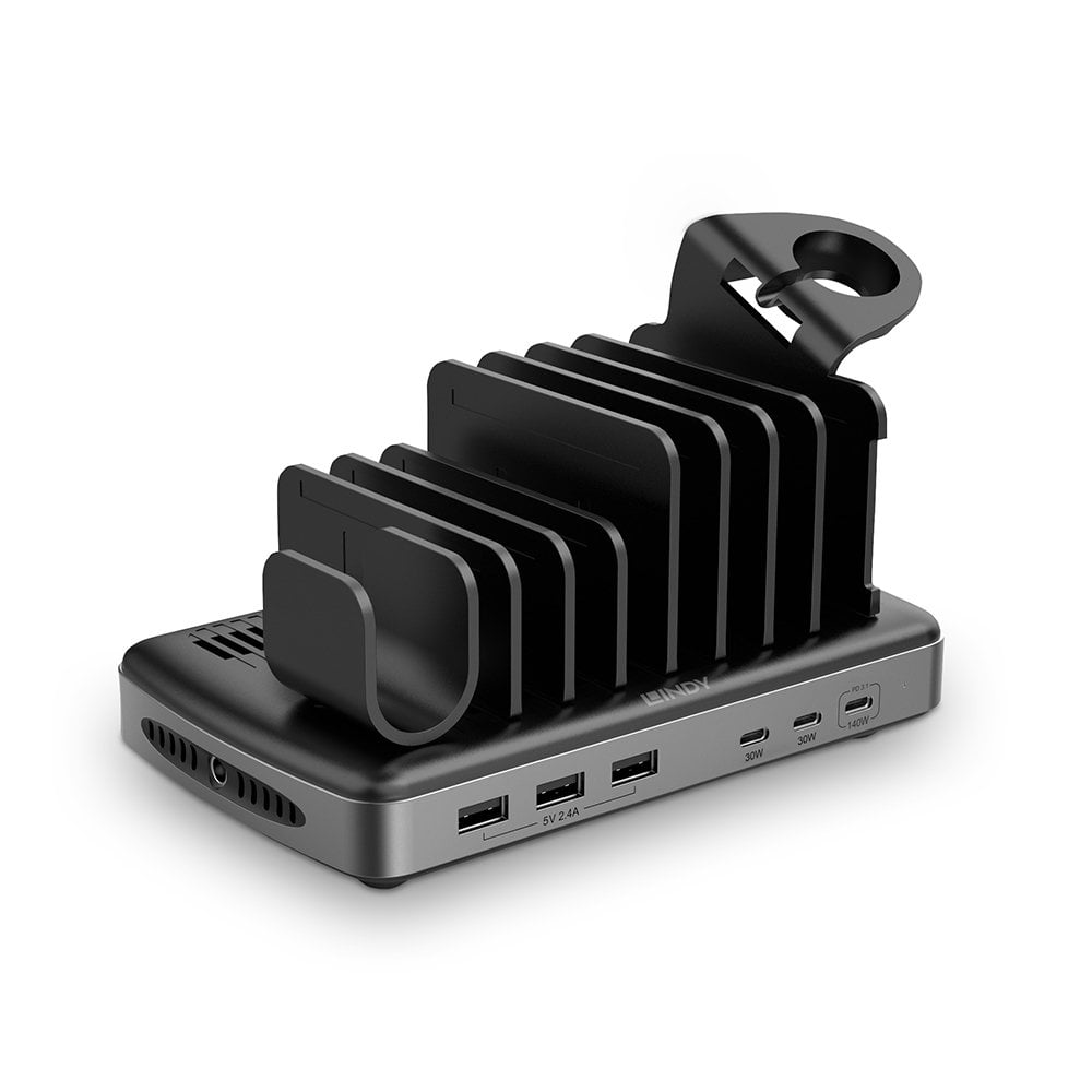 Image of Lindy 73436 charging station organizer Freestanding Aluminium,...