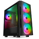 CIT Flash Gaming Matx Case 4x ARGB fans TG Front and Side Panels EP