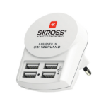 Skross PRO+ 4xUSB World ohne CH/I power plug adapter C14 Universal White