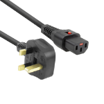 ACT Netsnoer UK male - C13 IEC Lock zwart 2 m, PC980, 5-Pack