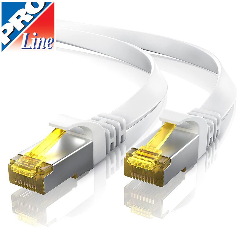 Image of FDL 10M FLAT CAT.7 500MHz S-FTP PATCH CORD - WHITE
