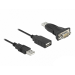 DeLOCK 61506 tussenstuk voor kabels USB A RS-232 Zwart