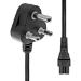 ProXtend Angled Type D (India) to C5 Power Cord Black 2m