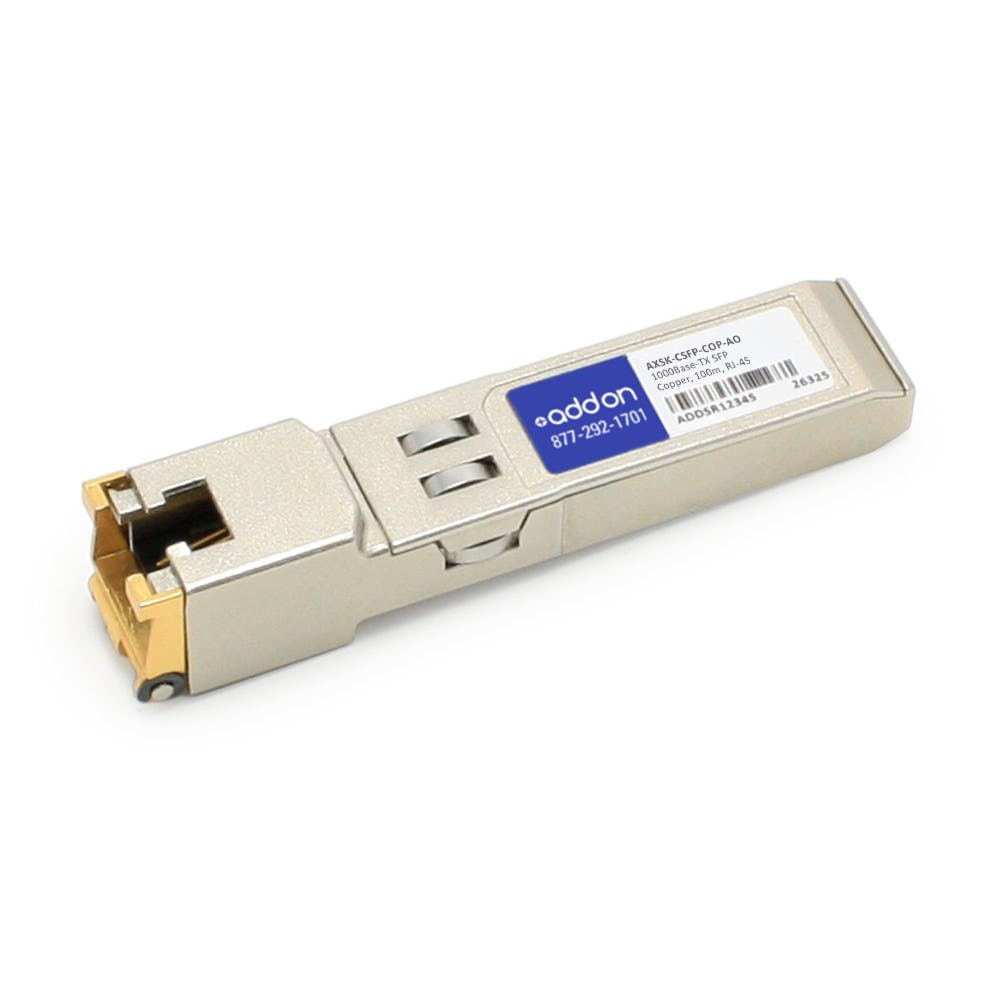 AddOn Networks AXSK-CSFP-COP-AO Compatible 1G SFP 100 m TAA Compliant Transceiver AddOn Networks AXSK-CSFP-COP-AO Compatible 1G SFP 100 m TAA Compliant Transceiver