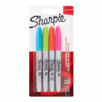 Sharpie 2065403 permanent marker Fibre tip Blue, Green, Orange, Pink 4 pc(s)