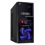 CIT 1017 Black Part-Mesh Midi Gaming Case LED Fan 500W PSU